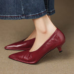 Emma Genuine Leather Pointed-Toe Heels