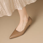 Zera Genuine Leather Pointed-Toe Heel Pumps