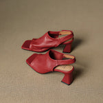 Velra Genuine Leather Slingback Heels