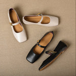 Freya Genuine Leather Mary Jane Flats