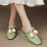 Tulip Genuine Leather Slingbacks