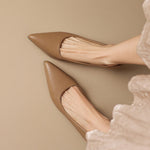 Zera Genuine Leather Pointed-Toe Heel Pumps