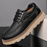 Rowen Genuine Leather Lace-Up Moc Toe Shoes