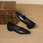 Selor Genuine Leather Square-Toe Pumps