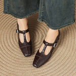 Eden Genuine Leather T-Strap Heels