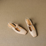 Reve Genuine Leather T-Strap Heels