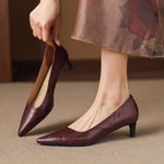 Avia Genuine Leather Pointed-Toe Heels