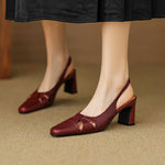 Marlet Genuine Leather Slingbacks