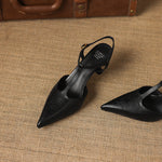 Luci Genuine Leather Pointed-Toe Mary Jane Heels