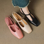 Reve Genuine Leather T-Strap Heels