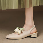 Tulip Genuine Leather Slingbacks