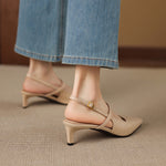 Zyra Genuine Leather Mary-Jane Slingback Heels