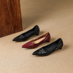 Cela Genuine Leather Pointed-Toe Heels