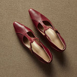 Rovena Genuine Leather T-Strap Heel Pumps