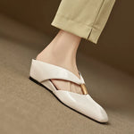 Aviel Genuine Leather Cross Strap Flats