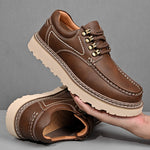 Rowen Genuine Leather Lace-Up Moc Toe Shoes