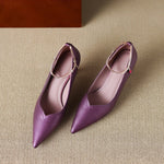 Raya Genuine Leather Rhinestone Anklet Pumps