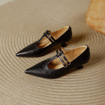 Mirel Genuine Leather T-Strap Pumps