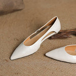 Zephy Genuine Leather Pointed Flats
