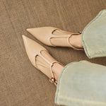 Luci Genuine Leather Pointed-Toe Mary Jane Heels