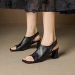 Velra Genuine Leather Slingback Heels