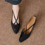Ciela Genuine Leather Cross Strap Flats