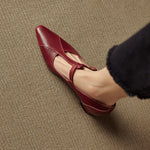 Rovena Genuine Leather T-Strap Heel Pumps