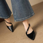 Evani Genuine Leather D'Orsay Heels