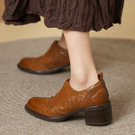 Everett Genuine Leather Wingtip Platform Shoes