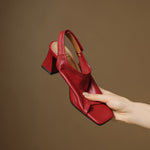 Velra Genuine Leather Slingback Heels