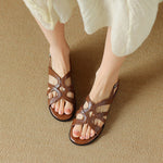 Bellina Genuine Leather Gladiator Slingback Sandals
