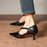 Vela Genuine Leather D'Orsay Pumps