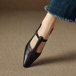 Rovena Genuine Leather T-Strap Heel Pumps