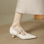 Mirel Genuine Leather T-Strap Pumps