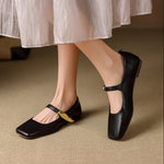 Freya Genuine Leather Mary Jane Flats