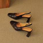 Marlet Genuine Leather Slingbacks