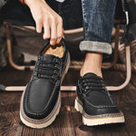 Rowen Genuine Leather Lace-Up Moc Toe Shoes
