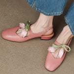 Tulip Genuine Leather Slingbacks