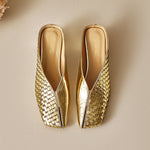 Luna Genuine Leather Sculpted Mule Heels