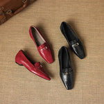 Nivan Genuine Leather Belt Strap Loafers