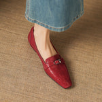 Nivan Genuine Leather Belt Strap Loafers