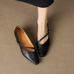 Elaria Genuine Leather Mary Jane Pumps
