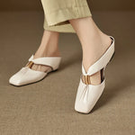 Aviel Genuine Leather Cross Strap Flats