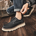 Rowen Genuine Leather Lace-Up Moc Toe Shoes