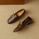 Rizon Genuine Leather Belt Buckle Shoes