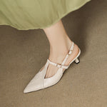 Noir Genuine Leather Heels