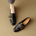 Rizon Genuine Leather Belt Buckle Shoes