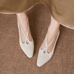 Ciela Genuine Leather Cross Strap Flats