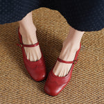 Cressa Genuine Leather Mary Jane Pumps