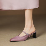 Zeva Genuine Leather Mary Jane Mules